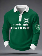 Men's Ireland Rugby Lover Shouler 2 Shoulder Printed Casual Tops