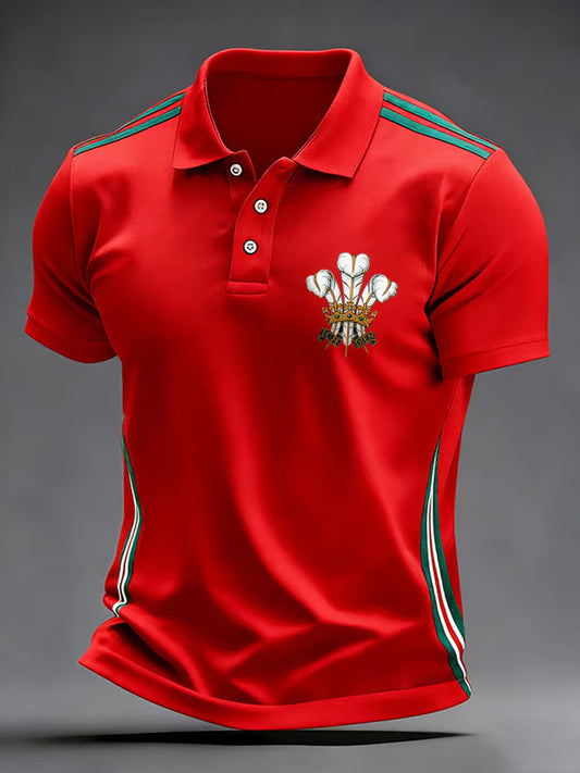 Men's Wales Welsh Rugby Printed Casual Tops