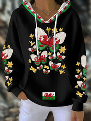 Women's Wales Welsh Rugby Art Printed Hoodie