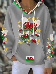 Women's Wales Welsh Rugby Art Printed Hoodie