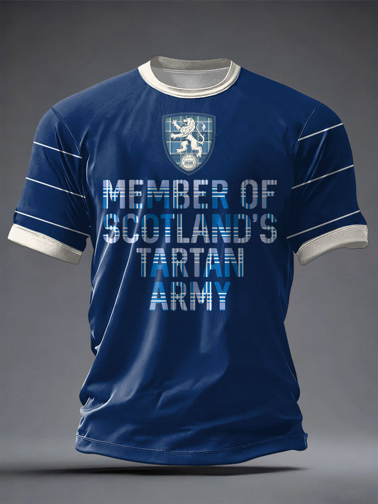 Men's Scotland Football Lover Tartan Army Printed T-shirt