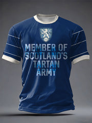 Men's Scotland Football Lover Tartan Army Printed T-shirt