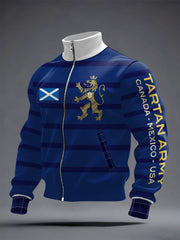 Men's Scotland Football Lover Tartan Army Printed Coat