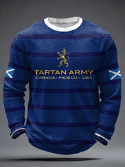 Men's Scotland Football Lover Tartan Army Printed Waffle Tops
