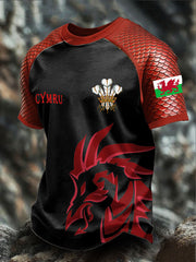 Men's Wales Welsh Rugby Lover Printed T-shirt