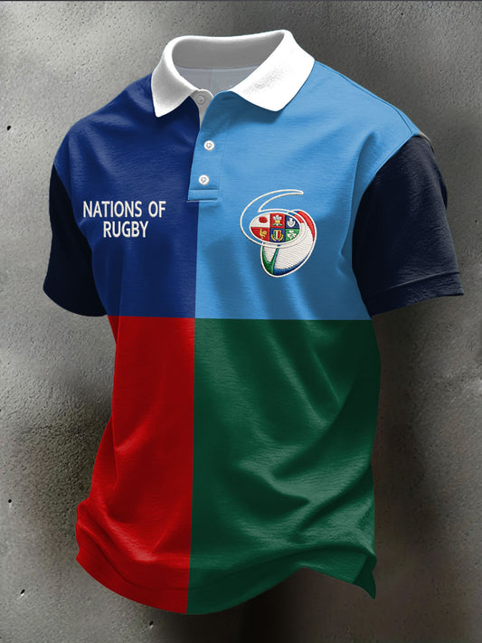 Men's 6 Nations Rugby Lover Printed Casual Tops