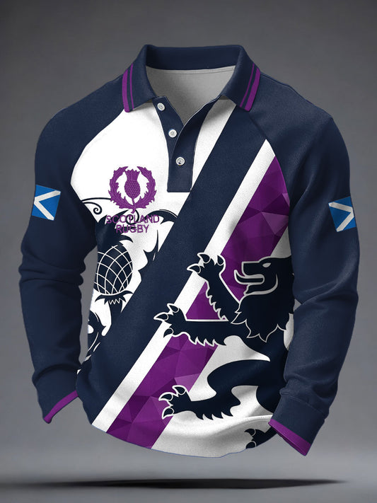Men's Scotland Rugby Lover Printed Casual Tops