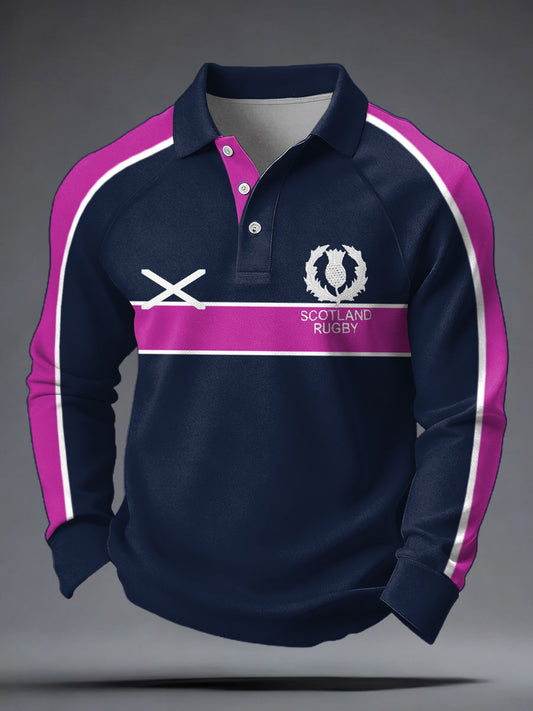 Men's Scotland Rugby Lover Printed Casual Tops