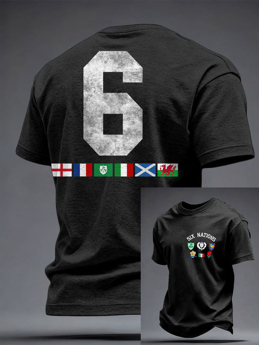 Men's 6 Nations Rugby Art Printed T-shirt