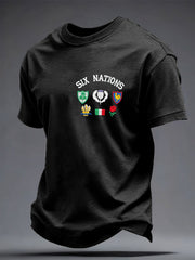 Men's 6 Nations Rugby Art Printed T-shirt