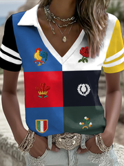 Women's 6 Nations Rugby Art Printed T-shirt