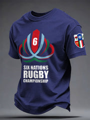 Men's 6 Nations Rugby Art Printed T-shirt