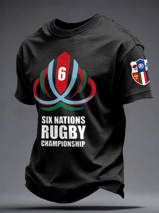 Men's 6 Nations Rugby Art Printed T-shirt