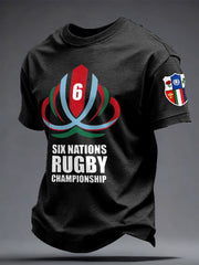 Men's 6 Nations Rugby Art Printed T-shirt