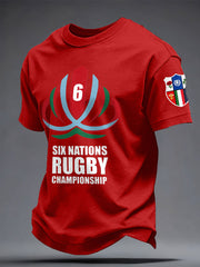 Men's 6 Nations Rugby Art Printed T-shirt