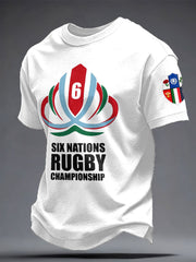 Men's 6 Nations Rugby Art Printed T-shirt