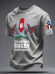 Men's 6 Nations Rugby Art Printed T-shirt