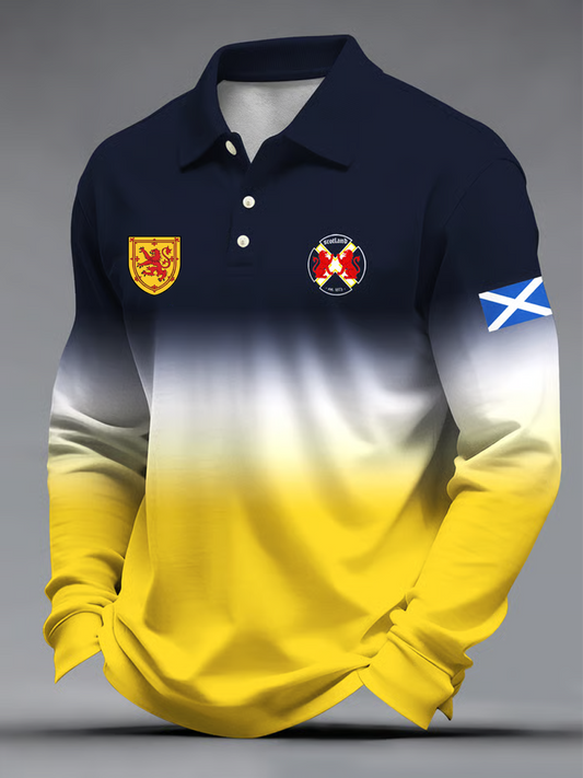 Men's UK Football Lover Scotland Printed long sleeve shirt