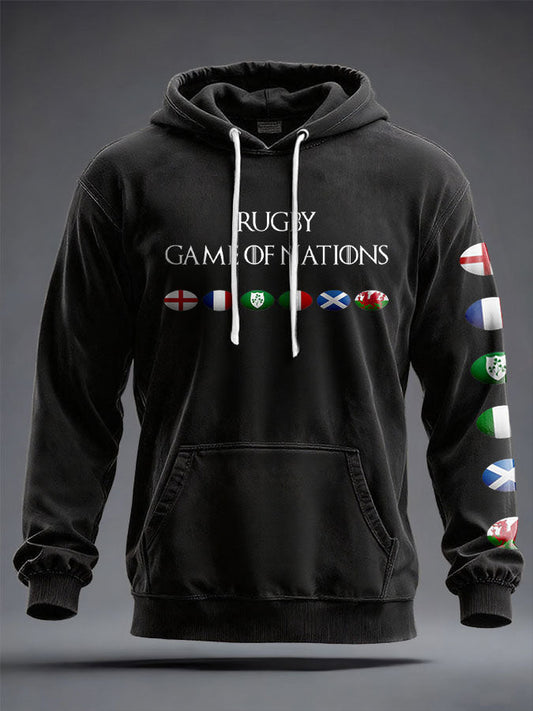 Unisex 6 Nations Rugby Lover Printed Hoodie