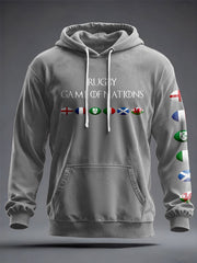 Unisex 6 Nations Rugby Lover Printed Hoodie