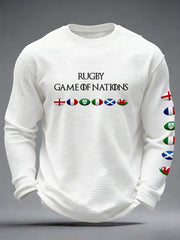 Men's 6 Nations Rugby Lover Printed Waffle T-shirt