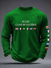 Men's 6 Nations Rugby Lover Printed Waffle T-shirt
