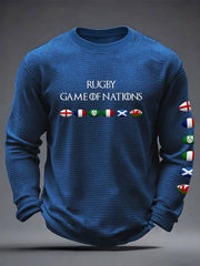Men's 6 Nations Rugby Lover Printed Waffle T-shirt