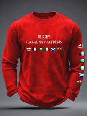 Men's 6 Nations Rugby Lover Printed Waffle T-shirt