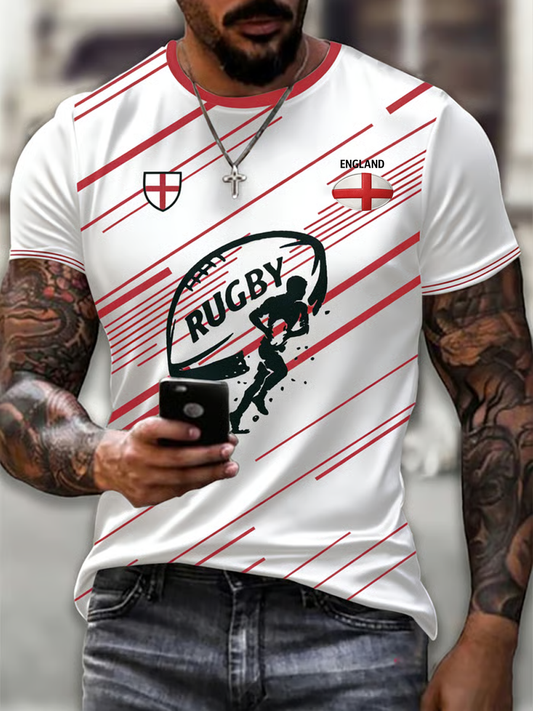 Men's England Rugby Lover Printed short sleeves t-shirt