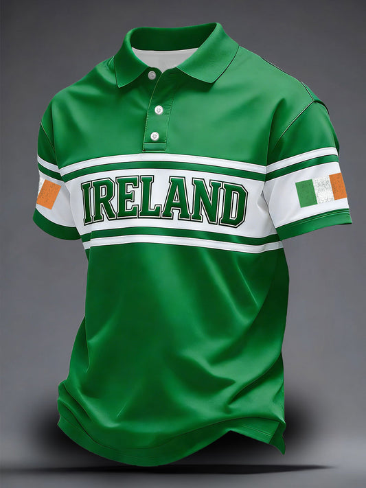 Men's Ireland Rugby Lover Printed Casual Tops