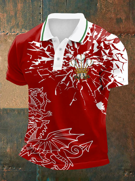 Men's Welsh rugby Lover Printed polo shirt
