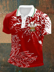 Men's Welsh rugby Lover Printed polo shirt