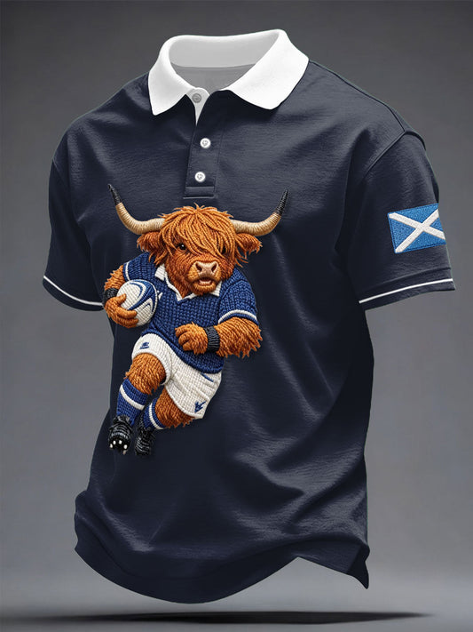Men's Scotland Rugby Lover Printed Casual Tops
