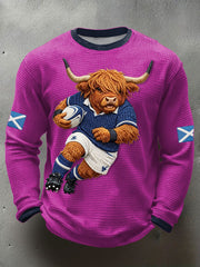 Men's Scotland Rugby Lover Printed Waffle T-shirt