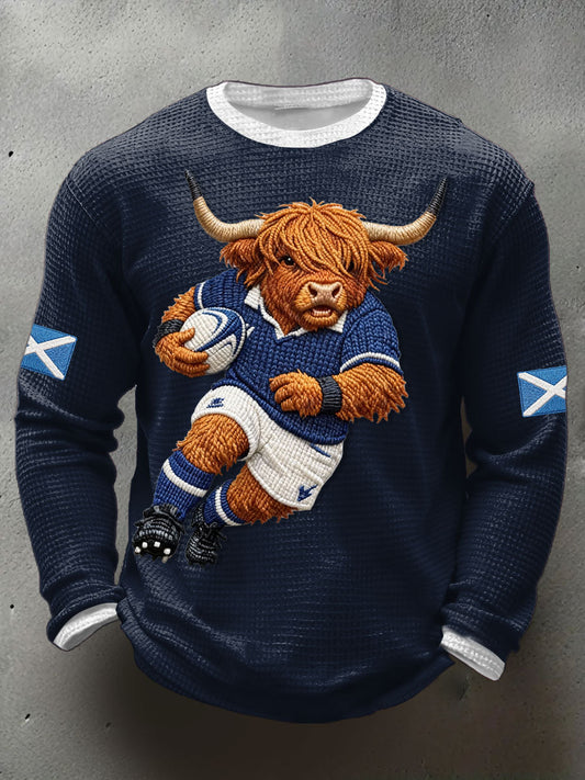 Men's Scotland Rugby Lover Printed Waffle T-shirt