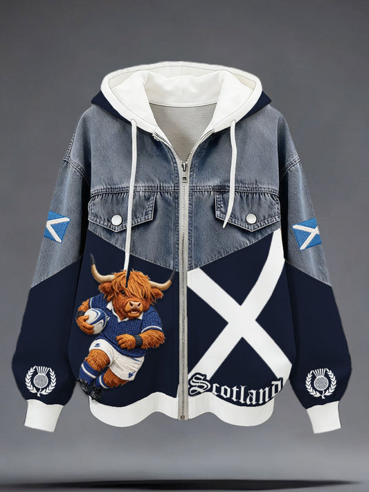 Women's Scotland Rugby Lover Printed Coat