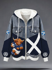 Women's Scotland Rugby Lover Printed Coat