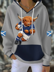 Women's Scotland Rugby Lover Printed Hoodie
