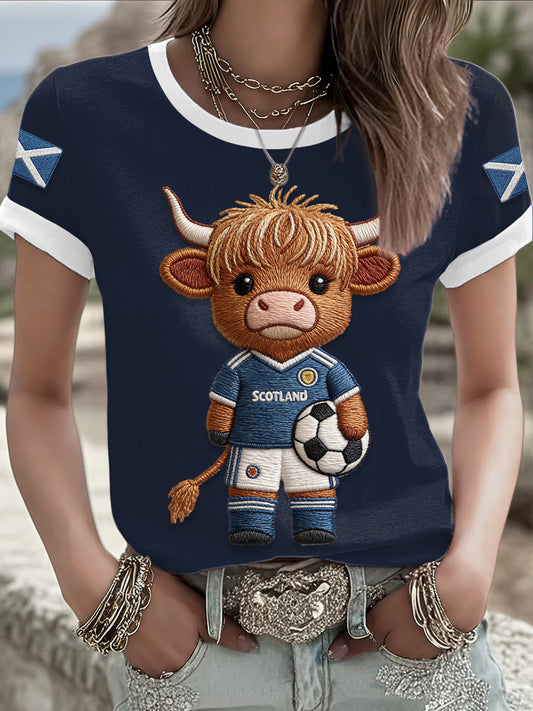 Women's Scotland Football Lover Printed T-shirt