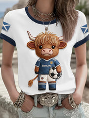 Women's Scotland Football Lover Printed T-shirt