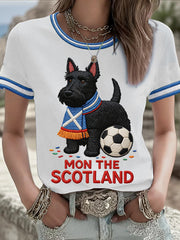 Women's Scotland Football Lover Printed T-shirt