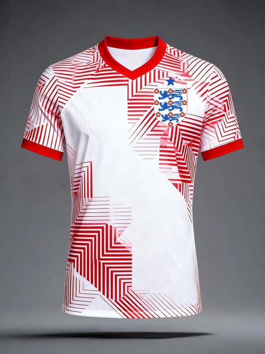 Men's UK Football Lover England Printed V-neck T-shirt