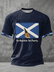 Men's Scotland Football Lover No Buckie No Army Printed T-shirt