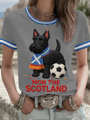 Women's Scotland Football Lover Printed T-shirt