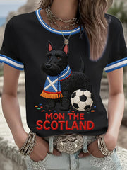 Women's Scotland Football Lover Printed T-shirt
