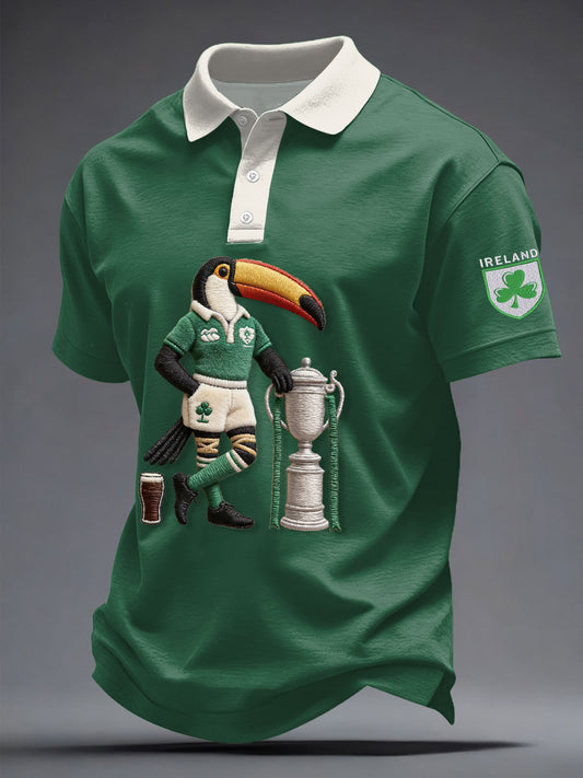 Men's Ireland Rugby Lover Shamrocks Printed Casual Tops