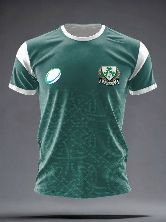 Men's Ireland Rugby Lover Shamrocks Printed T-shirt