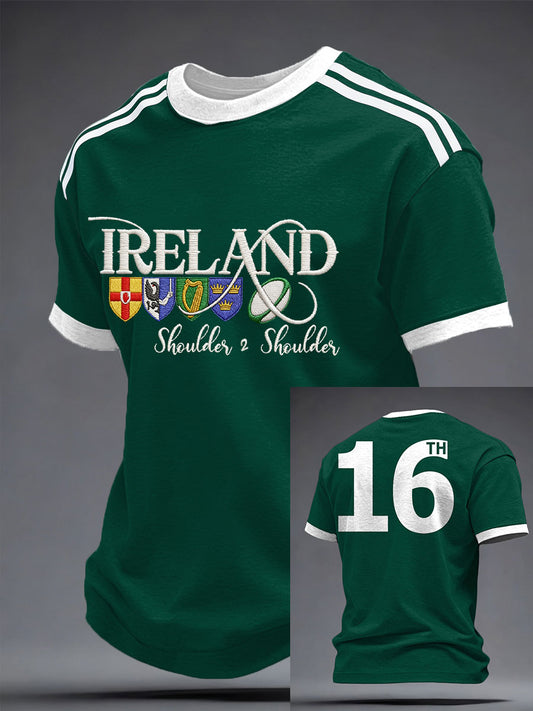 Men's Ireland Rugby Lover Shamrocks Printed T-shirt