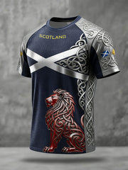 Men's Scotland Football Art Print Waffle Short Sleeve