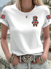 Women's British Style Printed T-shirt